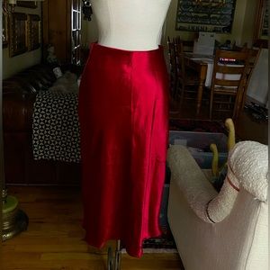 a new day red silk maxi skirt
